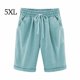 thumbnail image 2 of Sonducket Pantalones cortos Cintura elástica Pantalones cortos sueltos Pantalones Cintura elástica Sueltos Trajes de verano para mujer Prendas para la parte inferior del cuerpo Verde claro 5XL Sonducket AP002089-47, 2 of 5