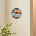 thumbnail image 2 of 12-Inch Glass Wall Clock (Beach Sunset Design) – Quiet Non-Ticking, Decorative Round Clock for Living Room, Bedroom, Coastal Spaces, 2 of 8