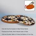 thumbnail image 4 of Plant 6PCS Round Coasters, Microfiber Leather Drink Coasters Set of 6, 11x11 cm/4.3x4.3 in Coaster for Drinks, Heat Cup Coasters, Table Coasters for Home and Office, 4 of 6