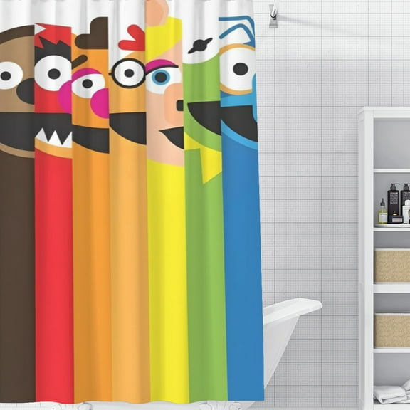 Ask The Storybots Shower Curtain 35*70.8 Inches Waterproof And Durable Vivid Patterns Instantly Elevates Bathroom Style