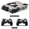 thumbnail image 2 of Decal Skin for PS4 Slim / PS4 Pro / PS4, Whole Body Vinyl Sticker Cover for Playstation 4 Console and Controller (White Navy Cubes-1), 2 of 5