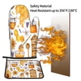 thumbnail image 5 of Xecao Honey Bee Set Pattern Oven Mitts and Pot Holders Sets Heat Resistant Silicone Oven Mittens Extra Thicken Long Kitchen Cotton Oven Glove for Cooking, 5 of 7