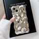 thumbnail image 5 of Funda trasera de teléfono plateada ondulada con textura de meteorito 3D para iPhone 11, 12, 13, 14 Pro Max, funda protectora de lente de cámara completa, 5 of 5