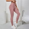 thumbnail image 5 of GEWSEY Women's Seamless Leggings High Waist Gym Running Vital Yoga Pants Butt Lift Workout Tights Tummy Control (Wine, M), 5 of 6