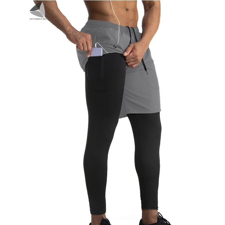 Men's workout deals leggings with shorts