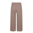 thumbnail image 5 of Womens Travel Pants Casual Loose High Waist Linen Wide Leg Beach Pants With Pockets Lightweight Breathable Fabric 2Xl Pants For Women, 5 of 9