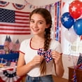 thumbnail image 2 of 4th of July Hair Bows Patriotic Red White Blue Star Stripe with Alligator Clips, Independence Day Hair Accessories for Women Girls, Holiday Party, 2 of 2