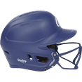 thumbnail image 2 of Rawlings Mach Hi-Viz 1-Tone Batting Helmet with Attached Face Guard - Matte | Columbia Blue | Junior, 2 of 3