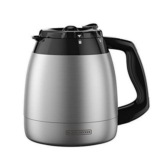 BLACK+DECKER Carafe Thermique de Remplacement 12 Tasses avec Construction Durelife, Acier Inoxydable, TC1200B