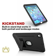 iPad Air 2 Case with Soft Screen Protector, Dteck Heavy Duty Shockproof Three Layer Plastic and Silicone Protective Cover with Kickstand For Apple iPad Air 2 (A1566/A1567), Black