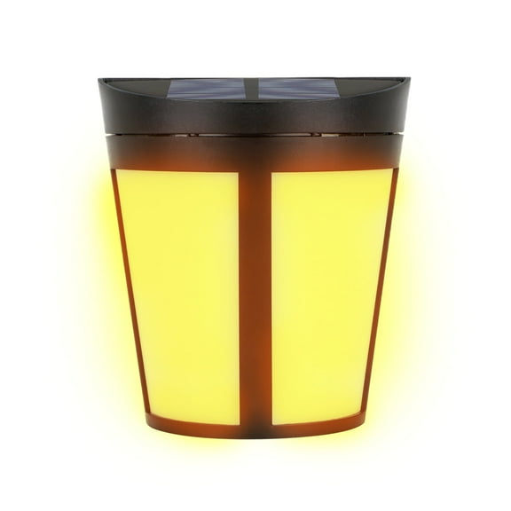 Solar Powered LED Lights, Solar Fence Lights, Waterproof Solar Wall Lights, Solar Wall Mount Light with Light Sensor, Outdoor Solar Deck Lights for Door Yard Garage Garden Driveway, Warm White