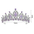 thumbnail image 5 of Jiaroswwei Bridal Crown Temperament Shiny Purple Rhinestone Tiaras Crowns Bridal Headband Hairwear Hair Jewelry Ornaments for Party, 5 of 7
