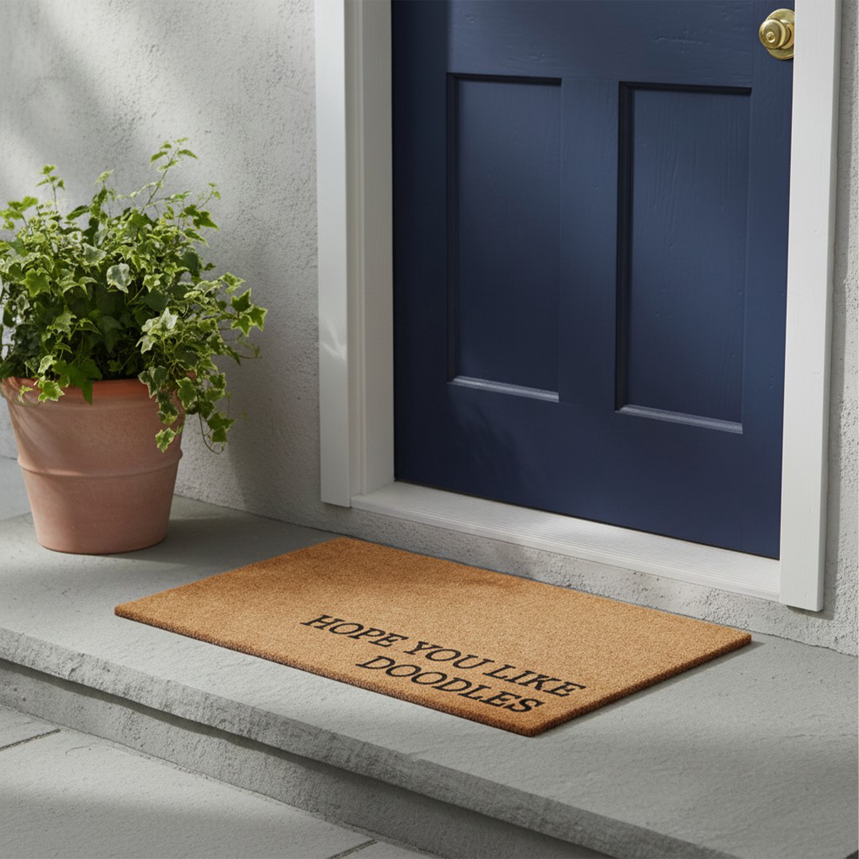 Hope You Like Doodles Non Slip Vinyl Backing, Front Door Mat, Entryway Door Mat, 17"x29"