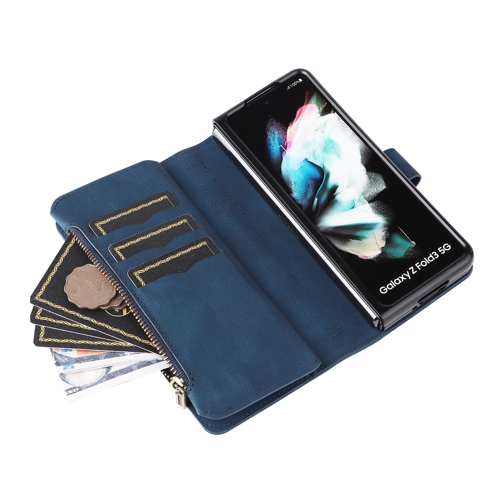  Unique-Custom-Gift Personalized Photo Premium PU Leather Wallet  Phone Case with Kickstand and Flip Cover for Samsung Galaxy Z Fold 3 / Z  Fold 4 / Z Fold 5 5G, Customize Picture