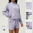 thumbnail image 3 of Top-kevin 2 Piece Sets for Women Sweatsuit Casual Tracksuits Long Sleeve Tops and Shorts 2025 Lounge Outfits, 3 of 9