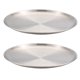 thumbnail image 1 of Juego de 2 platos de acero inoxidable, platos redondos para cena, platos de Metal ideales para picnic, plato para acampar al aire libre, inastillable Vhermosa, 1 of 6