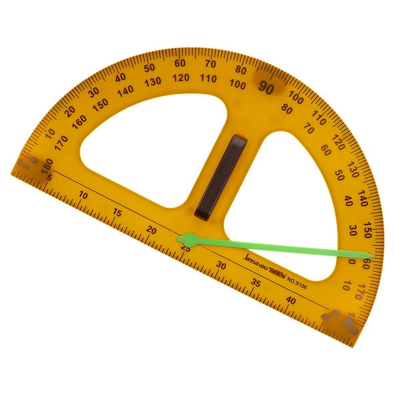 NICEXMAS Protractor for School Drawing Tool Plastic Orange Geometry Measurement Tool 1Pack