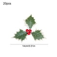 thumbnail image 3 of hulanddfd Christmas Tree Decoration - Set of 20pcs Artificial Holly Leaves with Faux Berries Rings Ornaments for Xmas Tree Wreath Tables Center Decorations Red, 3 of 6
