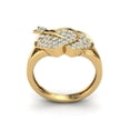 thumbnail image 3 of Natural 0.5carat Round Cut Diamond Prong Fancy Heart Bridal Anniversary Ring Band Solid 14K Gold FG VS, 3 of 3