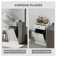 thumbnail image 6 of Kitchen Trash Cabinet with Tilt Out Bin & Drawer, Free Standing Storage Organizer, Gray Wood Grain Top, 20''W x 13.25''D x 35.5''H, 6 of 9