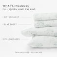 thumbnail image 3 of Light Blue Flower Bunch 4 Piece 100% Cotton Flannel Deep Pocket Sheet Set, Full, by Noble Linens, 3 of 8