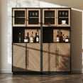 thumbnail image 7 of BELLEZE Tall Kitchen Pantry Cabinet, Freestanding Hutch for Kitchen Storage, Adjustable Shelves, Space-Saving Organizing Storage, Classic Black & Brown Finish Pantries (Brown Walnut), 7 of 7