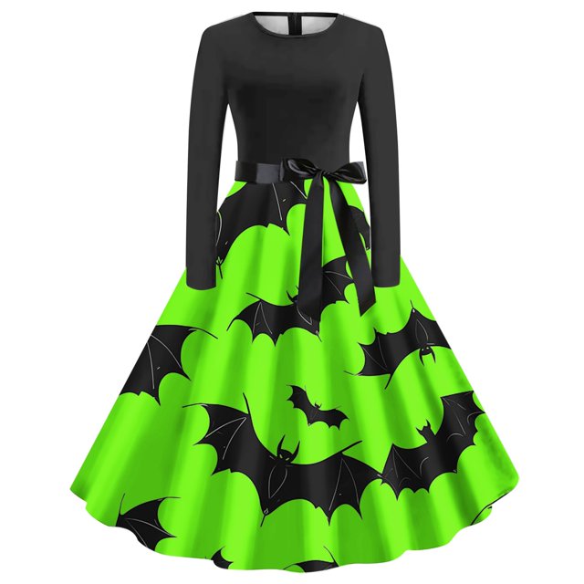 Dress for Women,Long Sleeve Dress for Women,Womens Fashion Casual Printing Long Sleeve Round-Neck Dress,Long Sleeve Dress,Casual Dress for Women