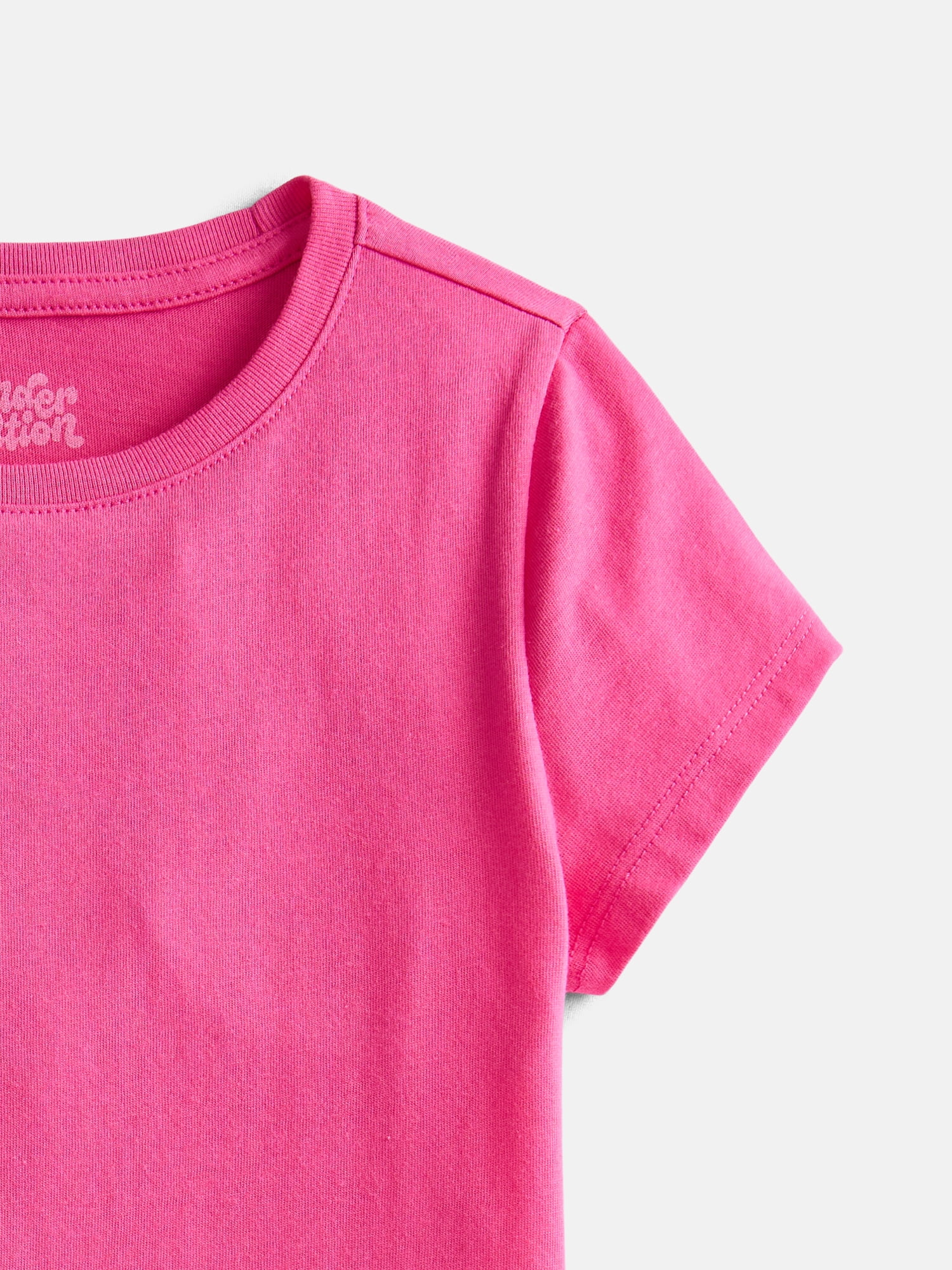 Wonder Nation Girls Kid Tough Tee with Short Sleeves, Sizes 4-18 & Plus