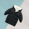 thumbnail image 5 of QUYUON Baby Boys Girls Puffer Jackets Toddler Kids Hooded Long Sleeve Winter Down Coat with Pocket Padded Jackets Snap Closure Zip up Quilted Lightweight Jackets Outerwear Black 2T, 5 of 6