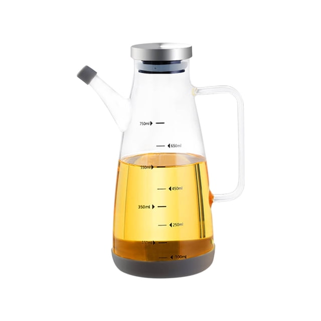 Botella dispensadora de aceite de vidrio con boquilla antigoteo | Recipiente de cocina hermético de 750 ml para aceite de oliva, vinagre y salsa de soja | Vidrio de borosilicato resistente al calor