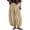 Khaki -BU23, variant on Linen Pants Women Casual Loose Fit Straight Leg Balloon Pants Summer Beach Vacation Flowy Trousers Khaki S