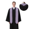 thumbnail image 4 of Daiia graffiti style Skull flower Pattern Graduation Shawl Stole – Satin Graduation Stole Academic Stole Non-Slip Design-Sharp Corner, 4 of 7