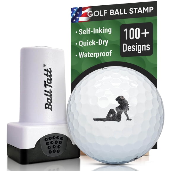 Ball Tatt Golf Ball Stamp Self-Inking Quick-Dry Waterproof Ball Marker Stamper, Mudflap Girl