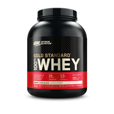 Optimum Nutrition, Gold Standard 100% Whey Protein Powder, White Chocolate, 5 lb, 73 Servings