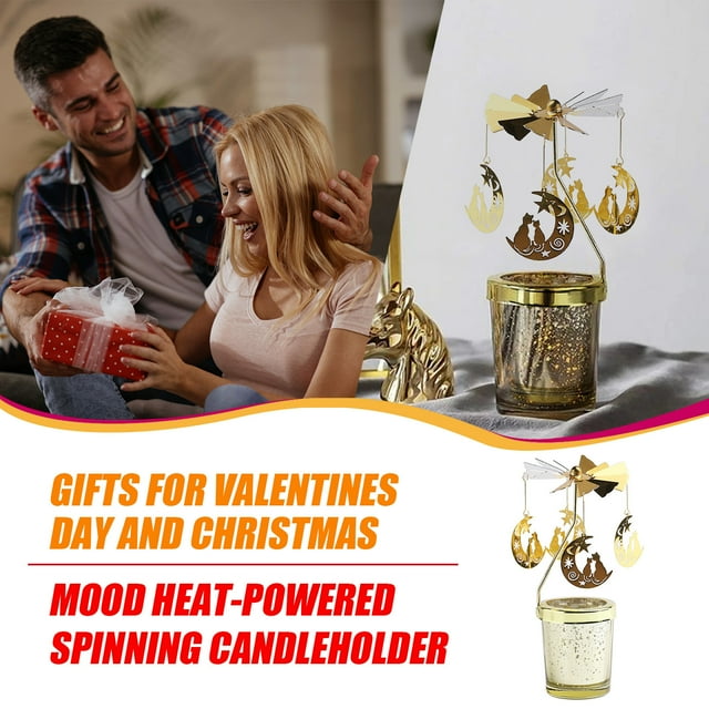EGNMCR Room Decor, Home Decor Thermal Rotating Candle Revolving Lantern Dream Decoration Candle the Candlestick