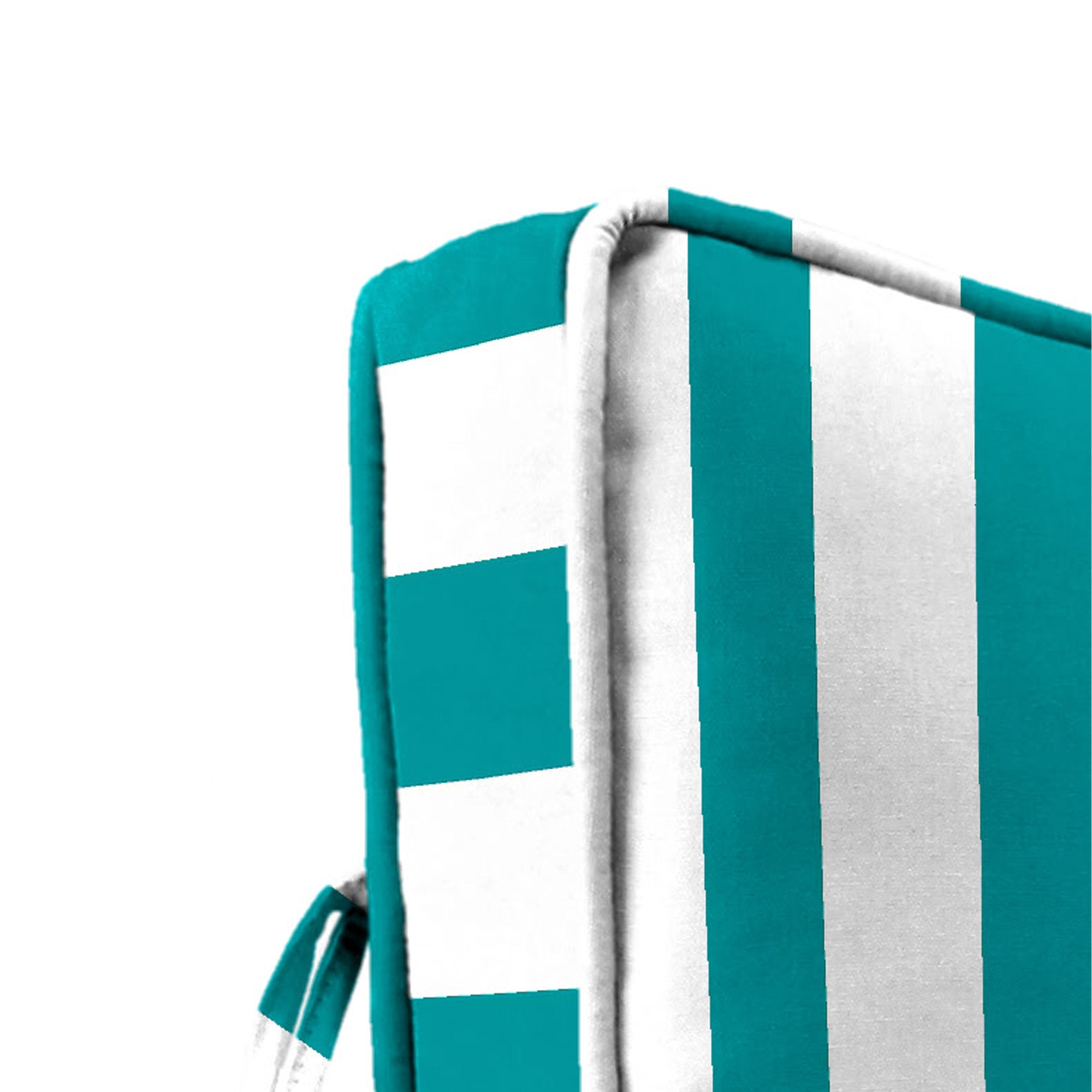 Jordan Manufacturing 45" x 22" Awning Turquoise Stripe Rectangular Outdoor Deep Seating Chair Seat and Back Cushion with Ties and Welt