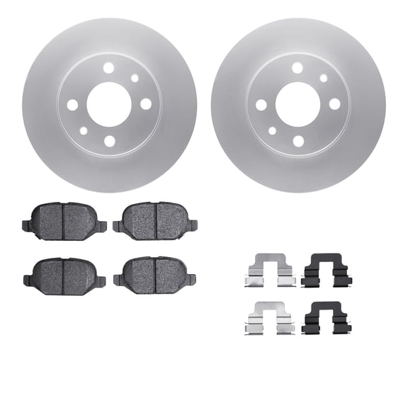Dynamic Friction Company Rear Geospec Brake Rotors with 5000 Advanced Brake Pads includes Hardware 4512-07007