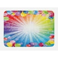 thumbnail image 1 of Birthday Bath Mat, Festive Striped Backdrop with Balloons Dots Confetti Rain Celebration Birthday, Non-Slip Plush Mat Bathroom Kitchen Laundry Room Decor, 29.5 X 17.5 Inches, Multicolor, Ambesonne, 1 of 2