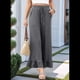 thumbnail image 5 of Pantalones Palazzo de Pierna para Mujer, Cintura Alta, Elásticos, con Cordón y Bolsillos, Color Gris, Talla L, 5 of 8