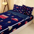 thumbnail image 2 of Erosebridal Cartoon Car Zipper Twin Comforter Sets with Fitted Sheet and 2 Pillowcases, Automobile Zipper Bedding Set, Navy Blue, Navy Reversible, 2 of 7