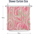 thumbnail image 3 of Pink Abstract Shower Curtain Green Wavy Swirl Marble Liquid Background Fabric Shower Curtains Decor Retro Boho Bath Curtain Bathroom Accessories 72x72 Inches, 3 of 6