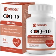 OMOGS CoQ10 400mg Softgels, Support Heart Health, Cardiovascular Health, 90 Softgels