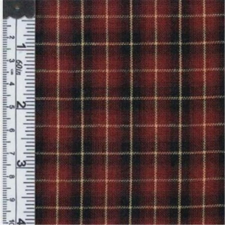 Textile Creations 1010 Rustic Woven Fabric, Small Plaid Wine And Black, 15 yd.