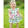 thumbnail image 6 of Rovasas Baby Girls Rompers Dress Golf Print Bowknot Decor Infant Bodysuits, 6 of 9