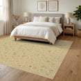 thumbnail image 3 of ODIKA 6'x9' Ultra-Soft Area Rug, Boho Vine Motif Vintage Scroll Banded Border Distressed Entryway Flowing Dynamic None Washable, Bare feet friendly, Silk-Touch for Guest Room, Bedroom, 3 of 7