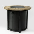 thumbnail image 2 of 30" Propane Fire Pit Table with Wood Grain Finish, 50,000 BTU Round Steel Design for Patio & Backyard, Black, 2 of 14