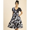 thumbnail image 2 of Moomaya Short Sleeve V Neck A-Line Printed Dress - Women's Trendy A-Line Dress, 2 of 9