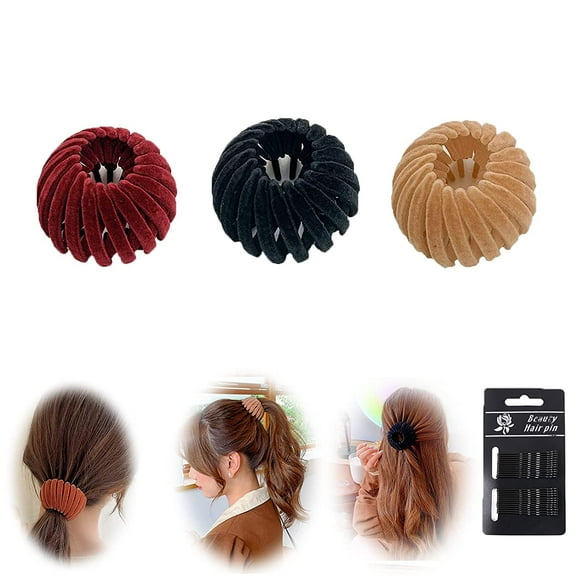 Birds Nest Magic Hair Clip, Lazy Bird's Nest Plate Hairpin, Hair Bun Accessories, Bird Nest Hair Clips for Women Thin Hair (3pcs, 3C)