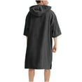 thumbnail image 4 of EQWLJWE Changing Robe,Quick Dry Towel Solid Color Hoodie Absorbent Terry Surf Poncho with Pocket for Beach Swimming Surfing Gift Black, 4 of 4