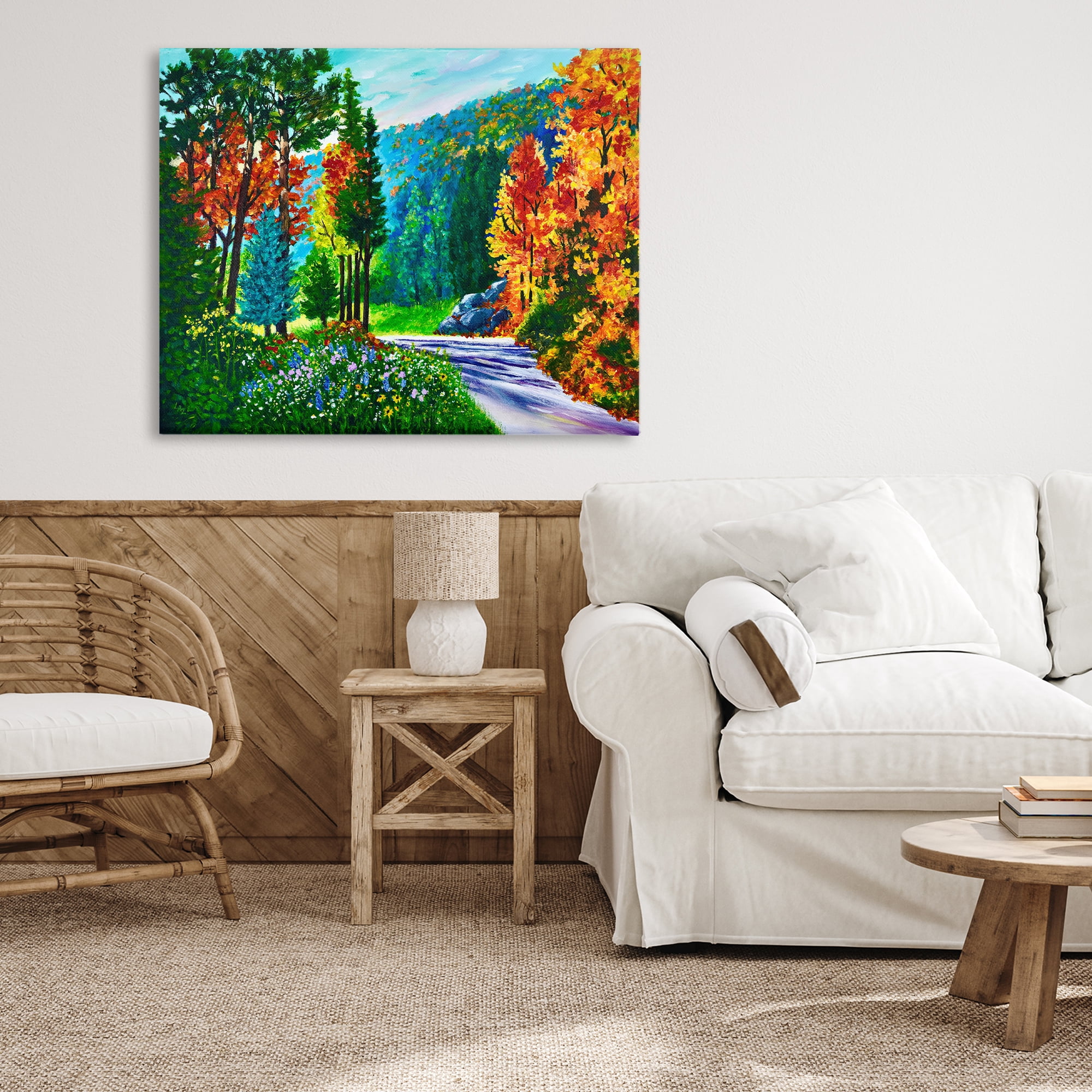 Stupell Industries Sunlit Autumn Woodland Pathway Canvas Wall Art, design by Lee Ann Zirbes